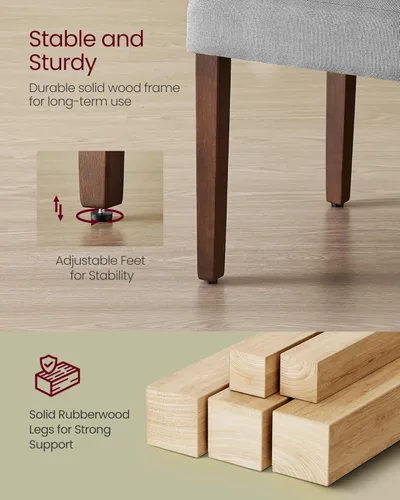 Vista 7 de VASAGLE Dining Chairs Set of 6, Parsons Chairs with Removable Fabric Cover, High Back, for Dining Room Kitchen, Thick Seat, 22.8 x 18.9 x 39.4