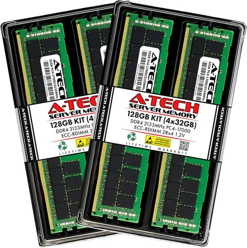 Vista 156 de A-Tech 4GB DDR4 2133MHz PC4-17000 ECC RDIMM 1Rx8 Single Rank 1.2V ECC Registered DIMM de 288 pines Módulo de actualización de memoria RAM