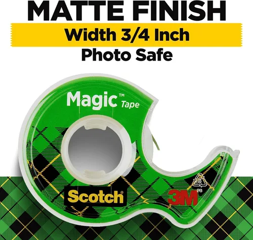 Vista 2 de Scotch Magic Tape, Dispensador recargable, 3/4" x 300", paquete de 3