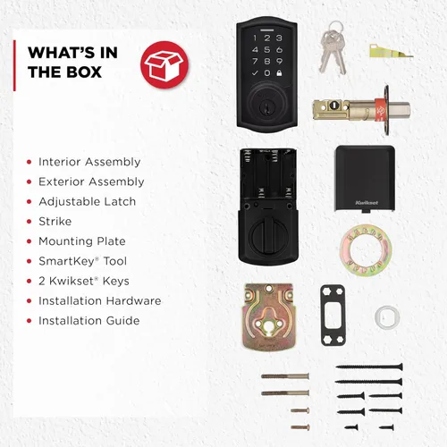 Vista 8 de Kwikset SmartCode 270 - Cerradura de puerta con teclado táctil electrónico sin llave y cerradura de seguridad con auto-bloqueo, códigos de usuario