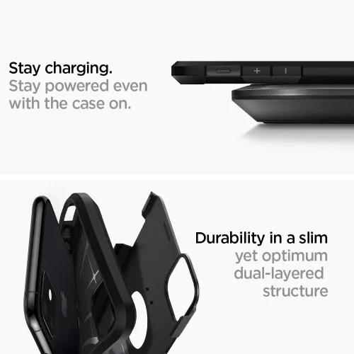 Vista 3 de Spigen Funda Tough Armor diseñada para Apple iPhone 11 (2019), color negro