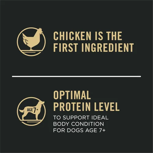 Vista 6 de Purina Pro Plan Alimento para perros mayores con probióticos para perros, mezcla triturada de pollo y arroz, bolsa de 34 libras