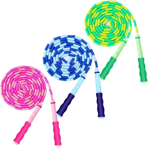 Vista 9 de GRAWUN Jump Rope For Kids, Soft Beaded Jump Rope, Adjustable Length Tangle-Free Segmented Soft Beaded Skipping Rope，for Women, Men and Kids Keeping