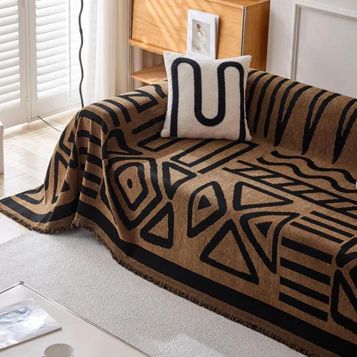 Vista 49 de VClife - Funda para sofá de 2 plazas o modular, de felpilla, antideslizante, bohemia, apta para perros, lavable, protectora, con borlas, para sala