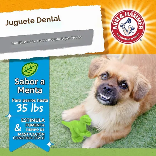 Vista 4 de Arm & Hammer for Pets Nubbies Duality Bone - Juguete dental para perros, el mejor juguete masticable para masticadores moderados, ayuda a reducir