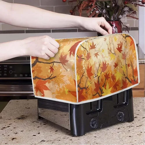 Vista 9 de Xoenoiee Cubierta para tostadora con patrón de cactus de alpaca, cubierta contra el polvo para tostadora de pan y tostadora, protector de utensilios
