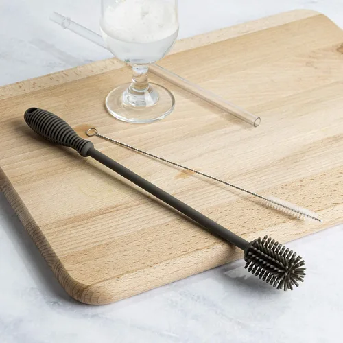 Vista 8 de Goodful Juego de 2 cepillos reutilizables de limpieza de botellas y pajillas, limpiador de botellas de silicona sin arañazos y cepillo de alambre