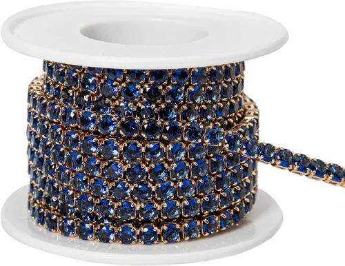 Vista 58 de 2 yardas de diamantes de imitación flotantes de cristal de circón para cerrar, cadena rectangular con cuentas para costura, manualidades, decoración