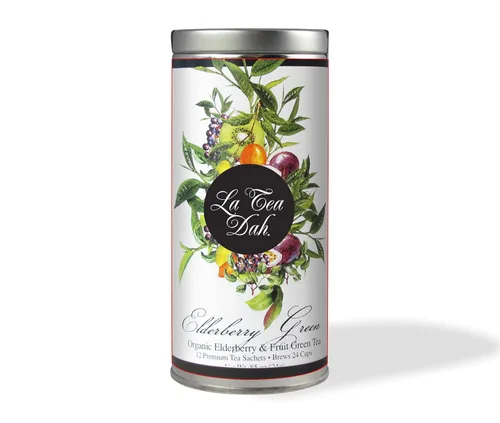 Vista 13 de Té verde albaricoque y melocotón de La Tea Dah, delicioso té de melocotón afrutado hecho con hojas de té verde de pólvora ligeramente cafeinadas