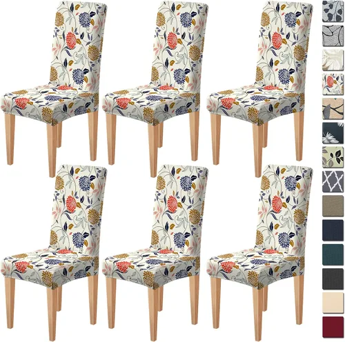 Vista 41 de Dioxide Fundas de Silla de Alto Estirar para Sillas de Comedor, Juego de Fundas de Silla de Comedor Lavables de 4, Fundas de Asiento de Silla
