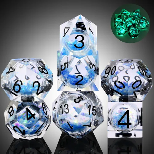 Vista 215 de DNDND Dados de Resina Ojo DND de Borde Afilado Dado de D&D con Estuche de Regalo para Juego de Dungeons and Dragons (Ojo de Dragón Verde)