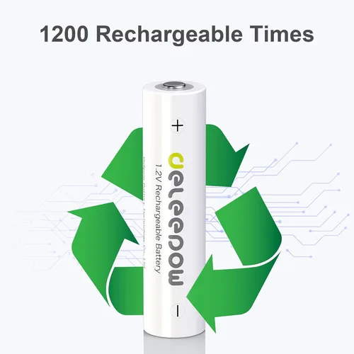 Vista 2 de Deleepow Baterías AAA recargables precargadas de 1100 mAh NiMH Triple A batería de 1.2 V baja autodescarga, paquete de 16