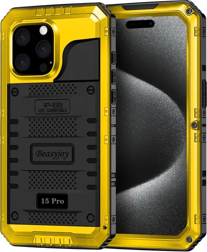 Vista 8 de Beasyjoy Funda de Metal para iPhone SE 2022/2020/8/7, Funda Impermeable Resistente con Protector de Pantalla, Protección de Cuerpo Completo Grado