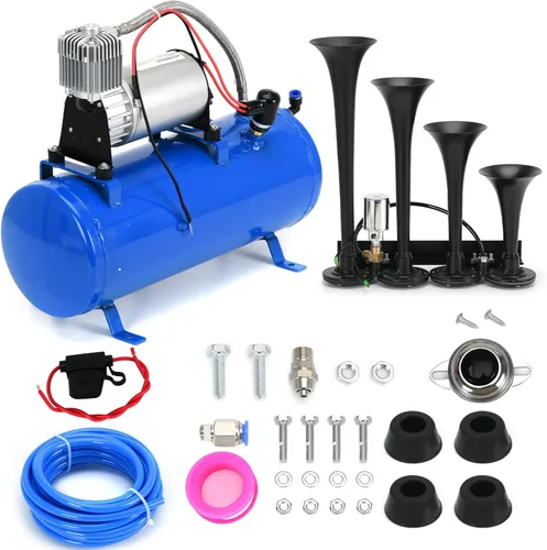 Vista 13 de PTNHZ Bomba de Tanque de Compresor de Aire DC 12V MAX 150PSI con Tanque de 3 Litros 0.8 Galones Para Tren, Camión, Barco, Camioneta, Autocaravana.