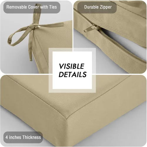 Vista 41 de idee-home Cojines impermeables para asiento de exteriores, para muebles de patio, cojines de repuesto para asiento profundo Hampton Bay