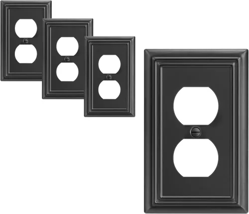 Vista 15 de DEWENWILS Paquete de 4 placas de pared de metal, cubierta de interruptor de palanca individual, resistente a la corrosión, níquel cepillado