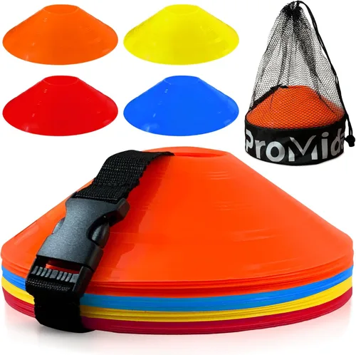 Disc Soccer Cones for Training Kids - 200,100,50 Small Plastic Cones for Sports Training - Flexible Conos for Soccer Practice Equipment, Basketball