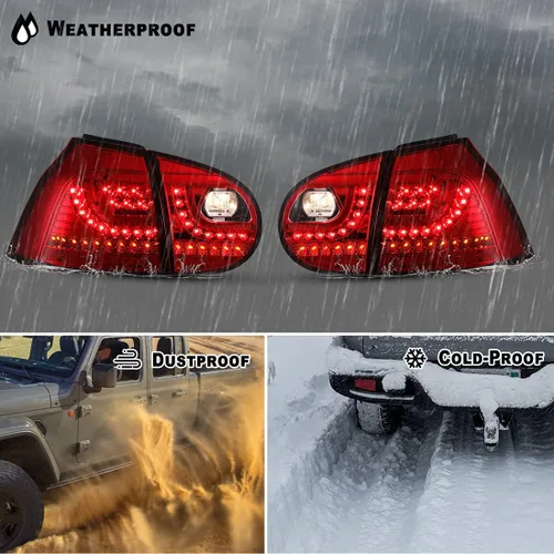 Vista 2 de ROXX Conjunto de luces traseras LED para Volkswagen Golf 5/GTI 2006, 2007, 2008, 2009, 2009, luces traseras de repuesto para Volkswagen Rabbit