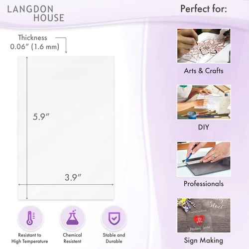Vista 7 de Langdon House - Paneles de vidrio de plástico flexible PET - 4 x 6 x 0.03 pulgadas, transparente, paquete de 10 - Hoja delgada de plexiglás