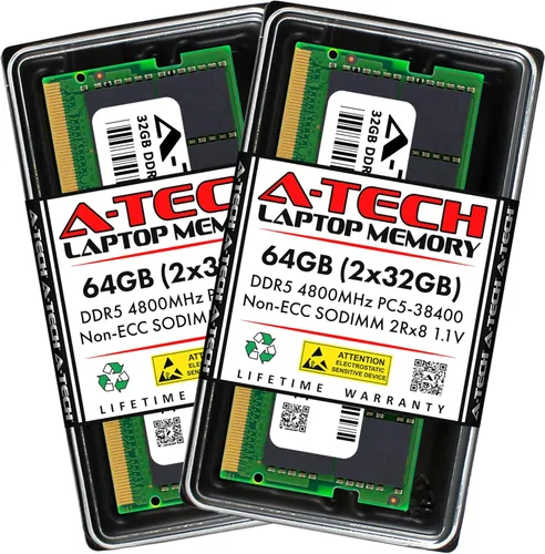 Vista 25 de A-Tech 8GB DDR5 4800MHz PC5-38400 CL40 SODIMM 1.1V Memoria RAM de 1.1V sin ECC sin búfer SO-DIMM de 262 pines para actualización de memoria
