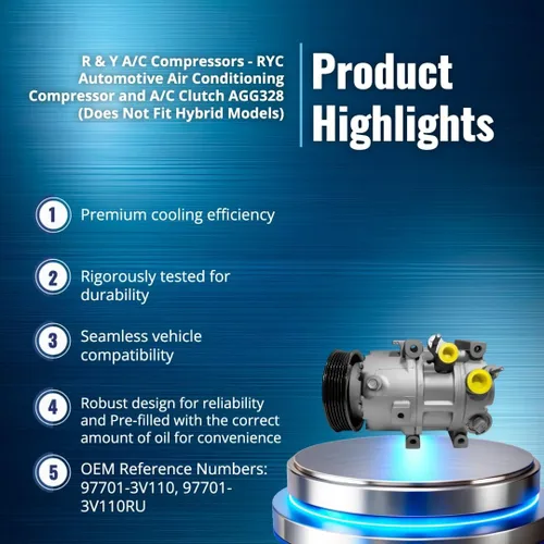 Vista 2 de RYC Compresor de Aire Acondicionado Automotriz y Embrague de AC AGG328 (No es Compatible con Modelos Híbridos)
