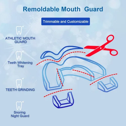 Vista 3 de Leesgel Protector bucal para niños para rechinar dientes, protector bucal para rechinar dientes para dormir, protectores moldeables personalizados