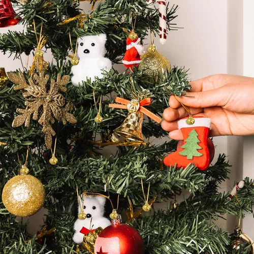 Vista 2 de Campanas doradas a granel para manualidades, cascabeles pequeños para envoltura de Navidad, coronas, fabricación de joyas y árbol de Navidad