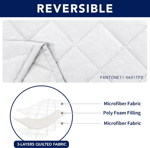 Vista 5 de PureFit Fundas de sofá reversibles resistentes al agua para sofá reclinable de 2 asientos, funda de sofá reclinable con división antideslizante