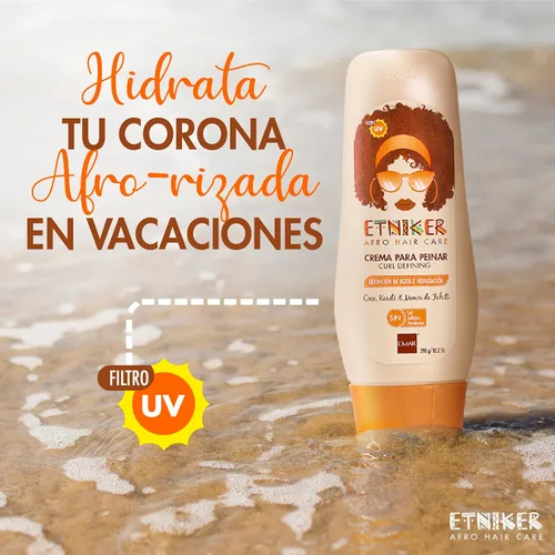 Vista 7 de ETNIKER - Set de champú nutritivo y crema para peinar Cabello afro texturizado, rizado y ondulado Limpia, hidrata, nutre y define Coco
