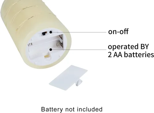 Vista 6 de Velas LED sin llama con cadena de luces integradas, paquete de 3 velas eléctricas parpadeantes con control remoto de 10 teclas, para celebración