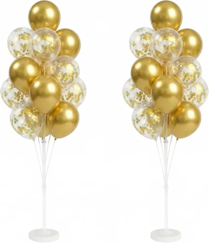 Vista 13 de Kit de columna de globos de 2 piezas con globos incluidos - Torre de globos con soporte, base y poste, decoración de fondo para bodas, baby shower