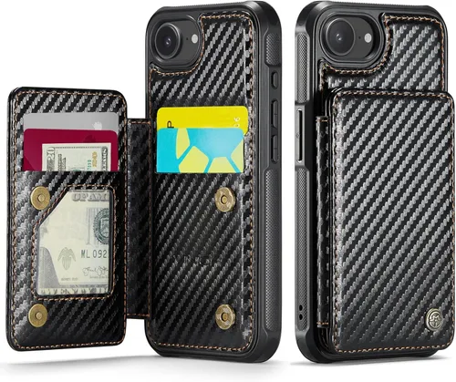Vista 83 de Vinich Funda tipo cartera para iPhone 11 con soporte para tarjetas, bloqueo RFID, ranuras de crédito, función atril, a prueba de golpes, para Negro