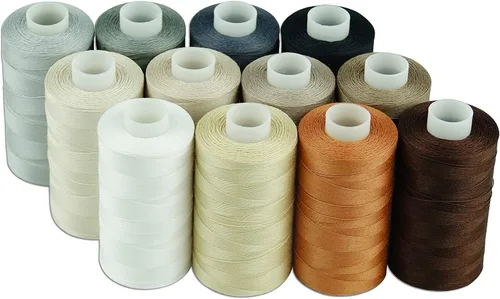 Vista 21 de Simthread 12 Colores Multiusos Hilo de Algodón para Acolchado 50s/3 Hilo para Piezas, Costura, etc. - 503 Metros Cada 12C01