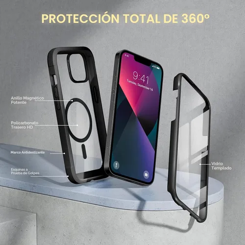 Vista 3 de miracase Funda para iPhone SE de 3ª/2ª generación 2022 2020 de cuerpo completo con protector de pantalla de vidrio integrado, resistente protección
