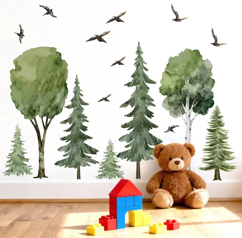 Vista 15 de Calcomanía de pared de árbol gigante de 70 pulgadas, calcomanías de pared de árbol de abedul blanco, calcomanías de árboles grandes, calcomanías