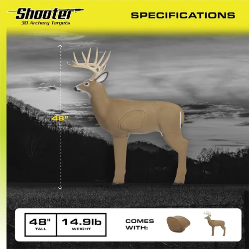 Vista 6 de Big Shooter Buck - Objetivo de tiro con arco 3D con núcleo de inserción reemplazable