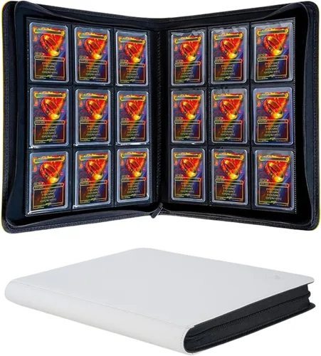 Vista 27 de Carpeta de tarjetas intercambiables de 2000 bolsillos, 20 bolsillos compatible con MTG, tarjetas deportivas y otras tarjetas de intercambio de Negro