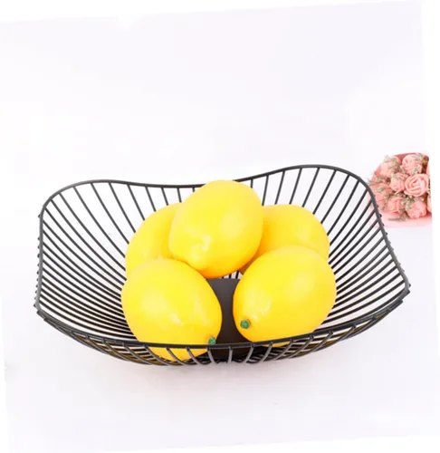 Vista 7 de Cesta de frutas de alambre para frutas, cuencos de dulces, cesta decorativa para aperitivos, cestas de almacenamiento de frutas, tazón de pan
