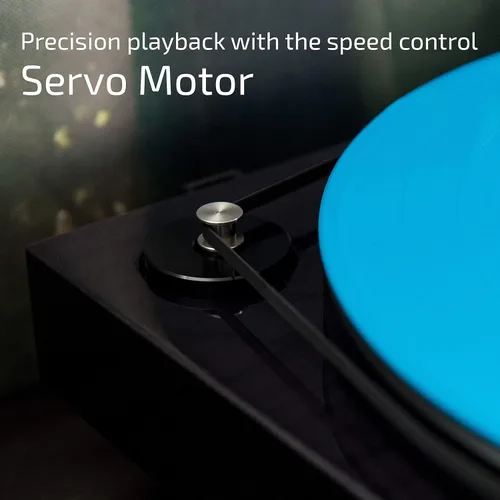 Vista 3 de Fluance - Tocadiscos RT83 de referencia para discos de vinilo de alta fidelidad con cartucho Ortofon 2M Rojo, motor de control de velocidad, base