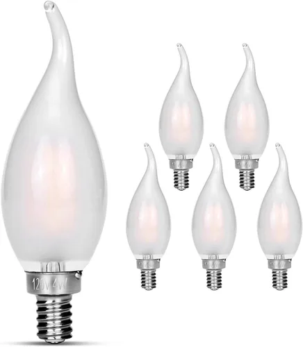 Bombillas LED de candelabro 2700 K 40 W equivalente a mejorar la punta de llama, base de vidrio esmerilado E12, decoración blanca cálida, bombilla