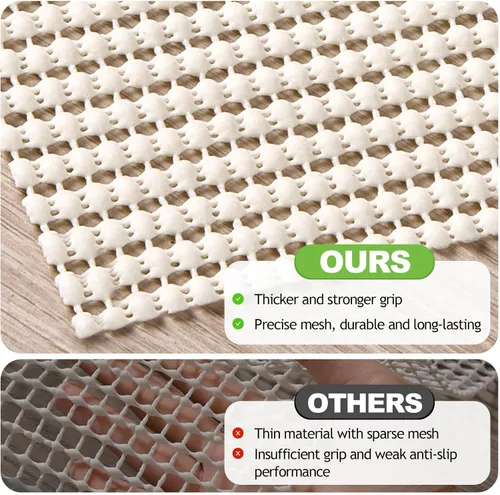 Vista 2 de Songrey Non-Slip Rug Pad 2x6 FT, Extra Thick Carpet Pads for Hard Surfaces, Prevents Sliding and Secures Rugs, Provides Floor Protection with