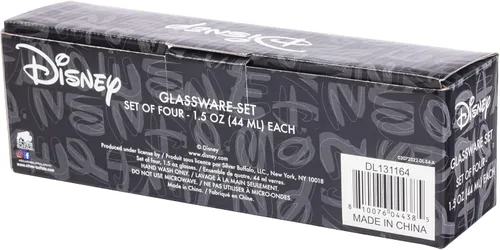 Vista 9 de Silver Buffalo Disney Vintage Mickey y Minnie Rainbow Sheen Outfits Paquete de 4 Mini Vasos, 1.5 Onzas
