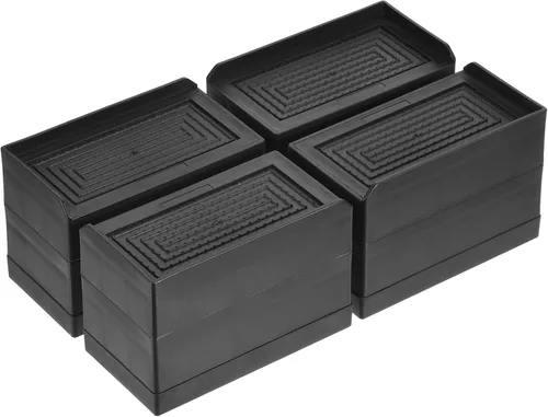 Vista 22 de uxcell Elevadores de muebles de 4.3 pulgadas, 4 elevadores de cama rectangulares ajustables para extensor para cama, escritorio, sofá, mesa, soporte
