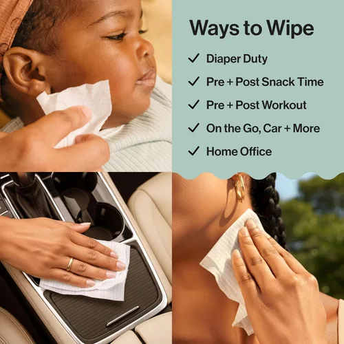 Vista 5 de The Honest Company - Toallitas limpiadoras para bebé con 99% de agua, respetuosas con el medioambiente, compostables, a base de plantas, Pattern Play