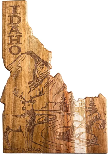 Vista 25 de Totally Bamboo Rock & Branch Origins Series Tabla de Cortar con Forma del Estado de Alabama y Bandeja para Servir Charcutería, Incluye Cuerda