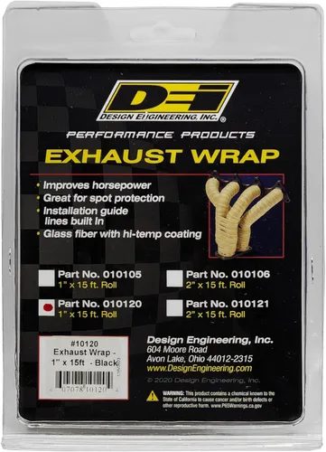 Vista 3 de Design Engineering - Cinta aislante para escape DEI 01010, rollo de 1" x 50' - color canela, Negro