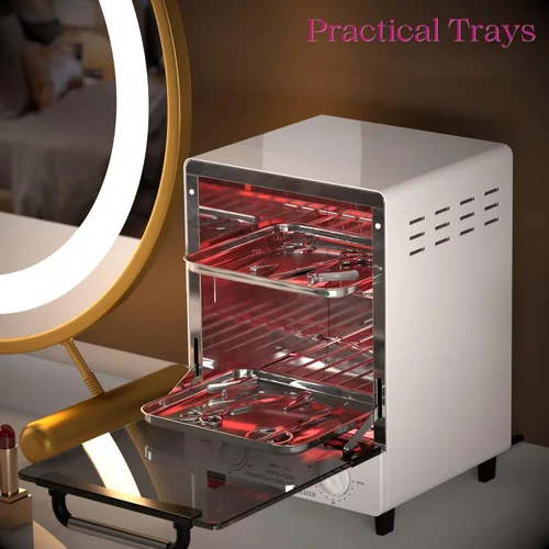 Vista 4 de Esterilizador para herramientas de uñas, caja de limpieza seca multifuncional de alta temperatura de 12L de acero inoxidable con control