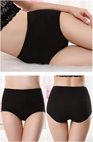 Vista 7 de UMMISS - Ropa interior de algodón de cintura alta para mujer cobertura completa suave cómoda multi paquete