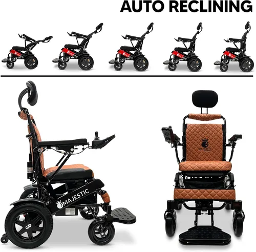 Vista 4 de Majestic - Silla de ruedas eléctrica reclinable automática, capacidad de peso de 350 libras, rango de batería de 19 millas, sillas de ruedas