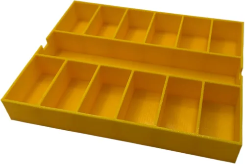 Vista 13 de GarageInOrder Soporte para brocas de impacto impreso en 3D diseñado para DEWALT Medium ToughCase (solo inserto) (amarillo, 11 compartimentos)